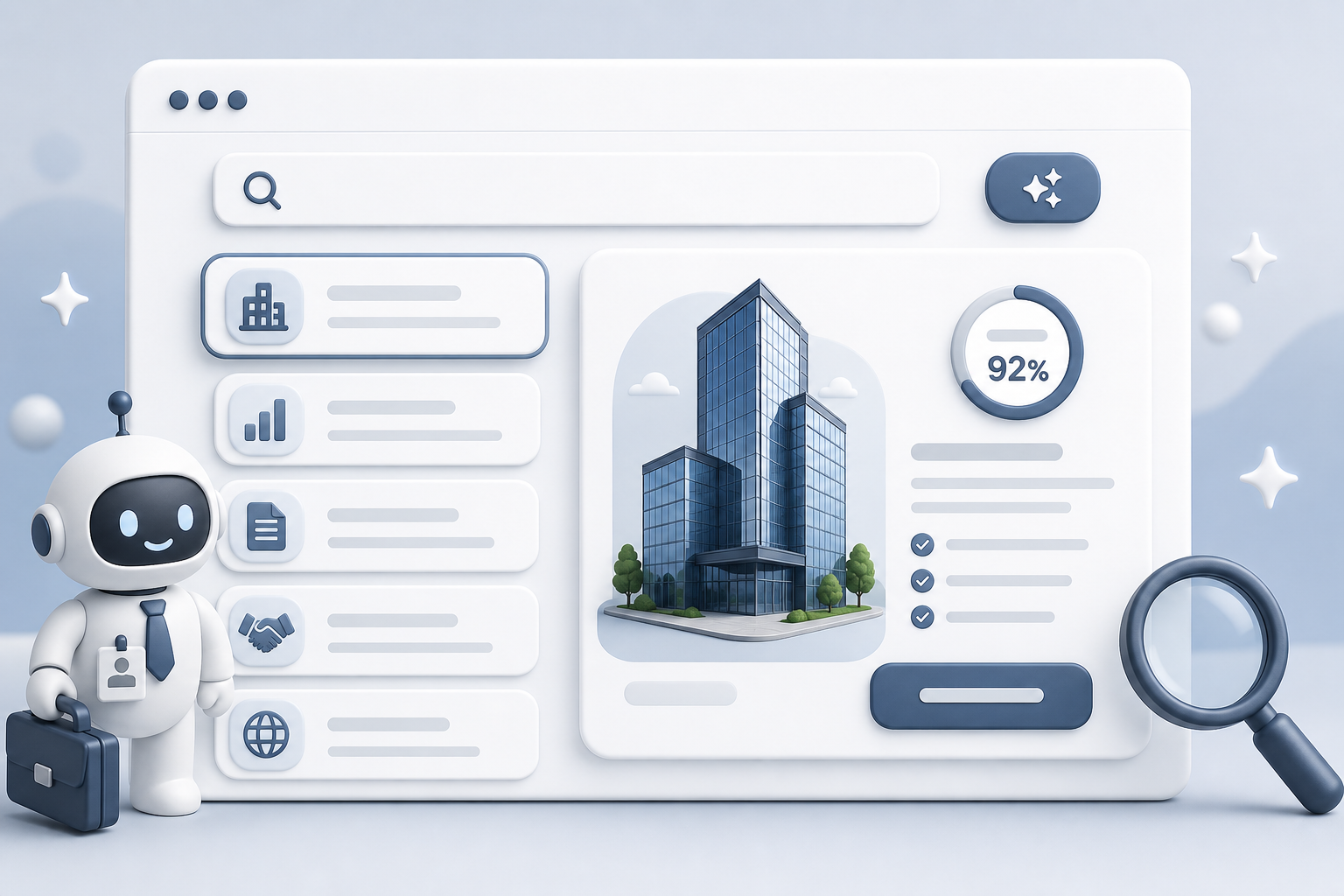جستجوی هوشمند خدمات شرکتی — فیلتر خودکار از زبان طبیعی