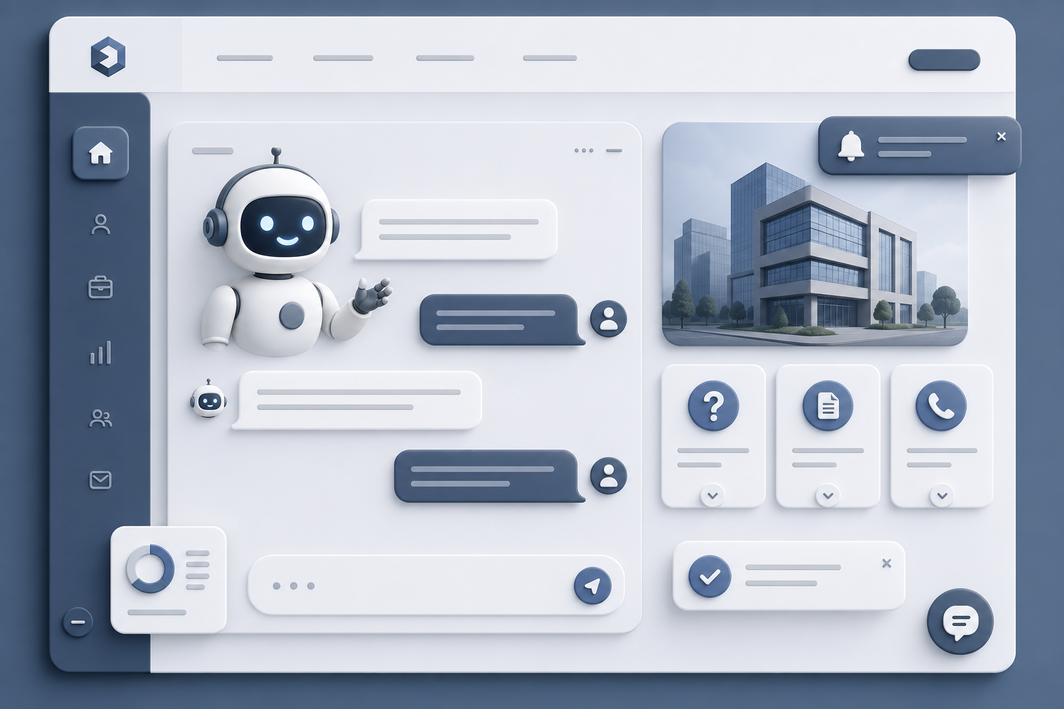 دستیار AI پاسخگویی به بازدیدکنندگان سایت شرکتی